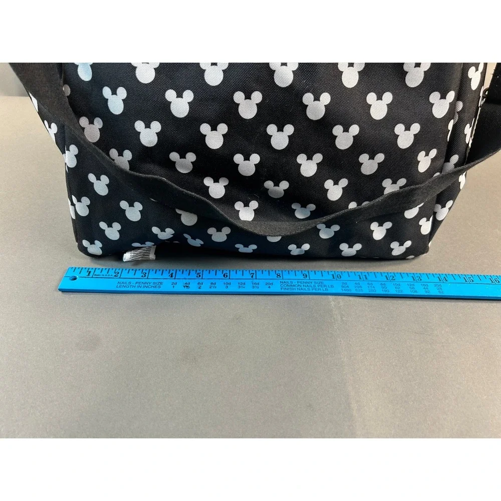 Disney Mickey Mouse Diaper Bag Crossbody Tote Black White Silhouette Print Large